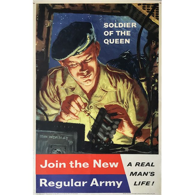 John Worsley Army recruitment poster 1959 original vintage