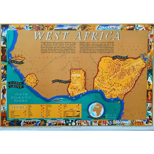 Leo Vernon West Africa poster map for sale