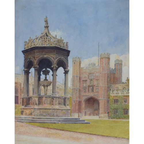 Trinity College Cambridge Great Court watercolour for sale