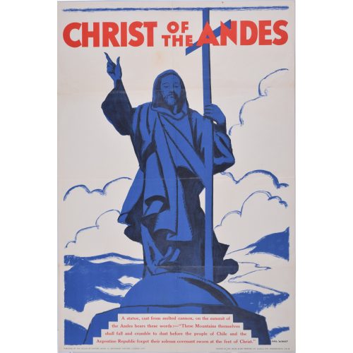 Christ of the Andes Chile original vintage poster for sale