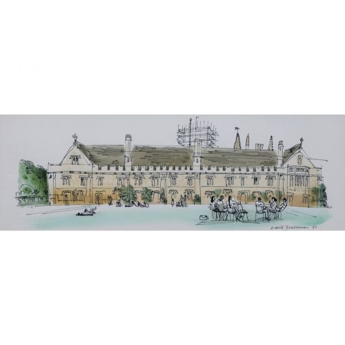 David Gentleman Magdalen College Oxford watercolour