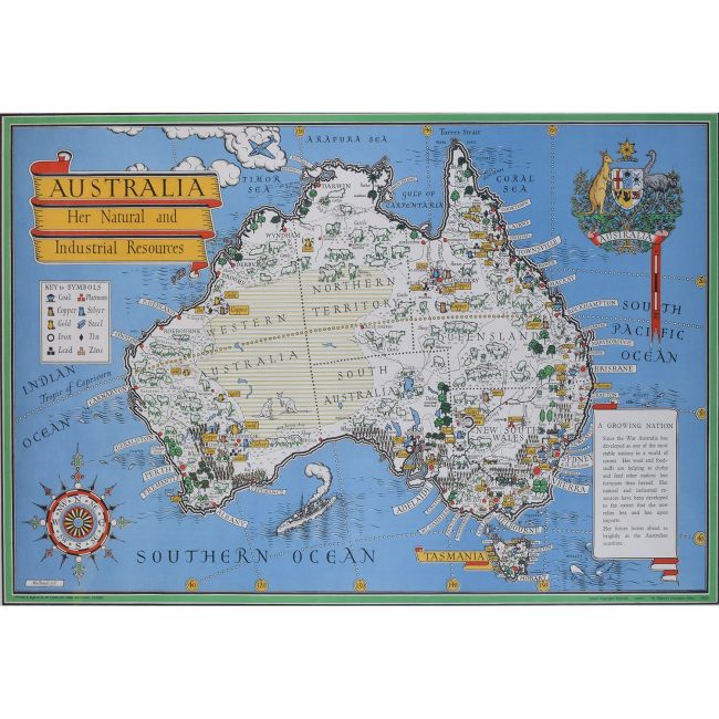 Max Gill - Macdonald Gill - Australia Map