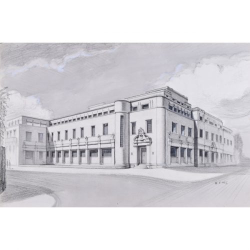 Ives The New Bodleian Building, Oxford 1946 for sale watercolour and pencil