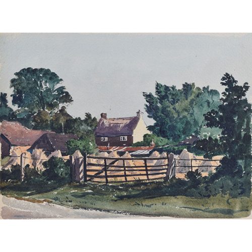 Claude Muncaster Landscape with Harvest Field and Cottage