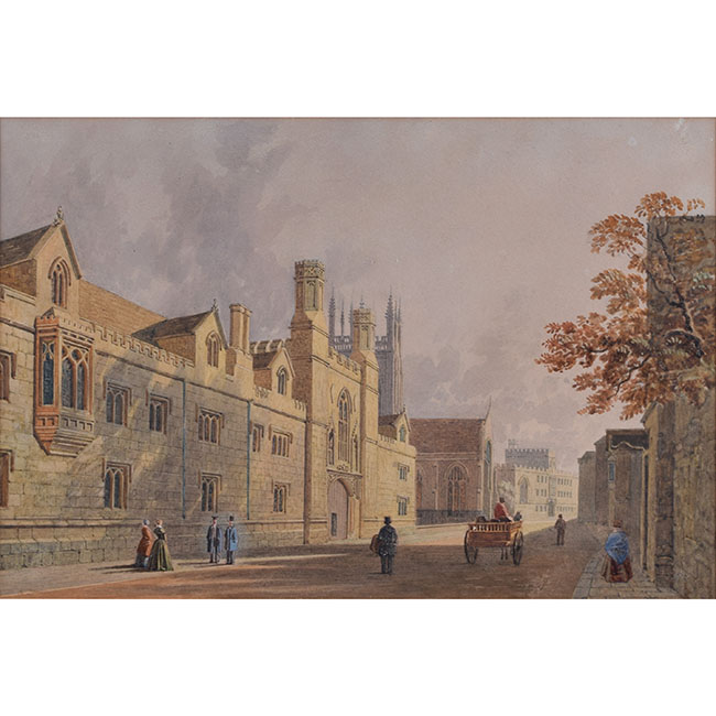 George Pyne Merton College Oxford watercolour for sale