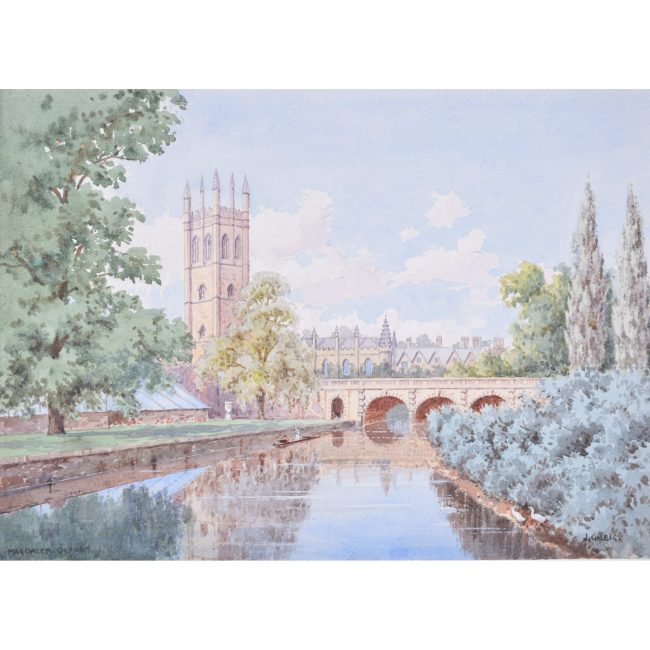 James Greig Magdalen Oxford watercolour for sale