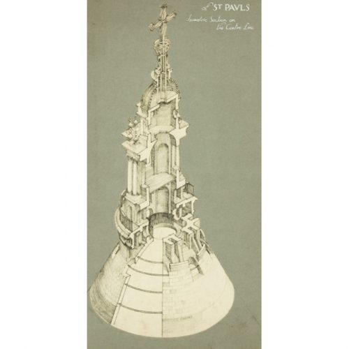 St Paul's Cathedral lantern drawing for sale