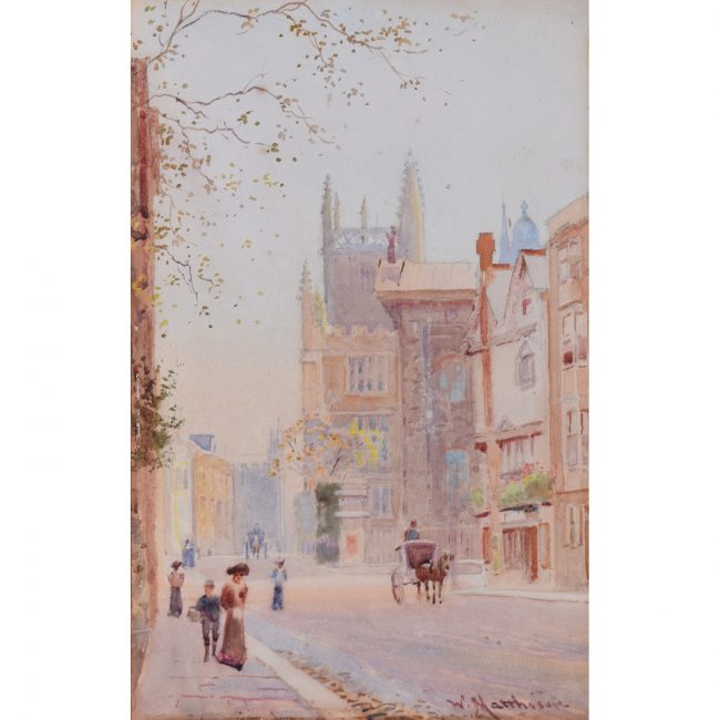William Matthison watercolour Exeter and Balliol Colleges Oxford from the Sheldonian for sale