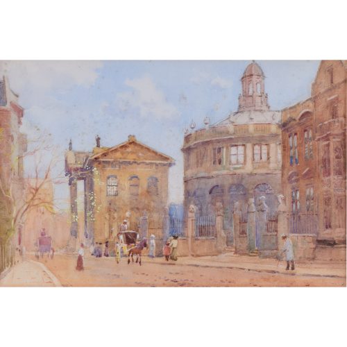 William Matthison Old Clarendon and Sheldonian watercolour painting Oxford