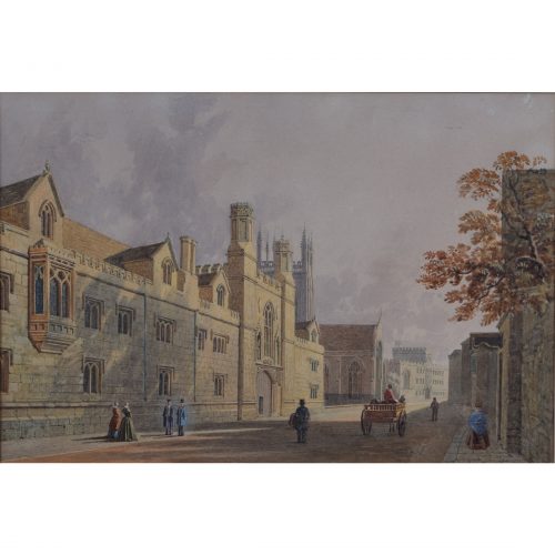 George Pyne Merton College Oxford watercolour
