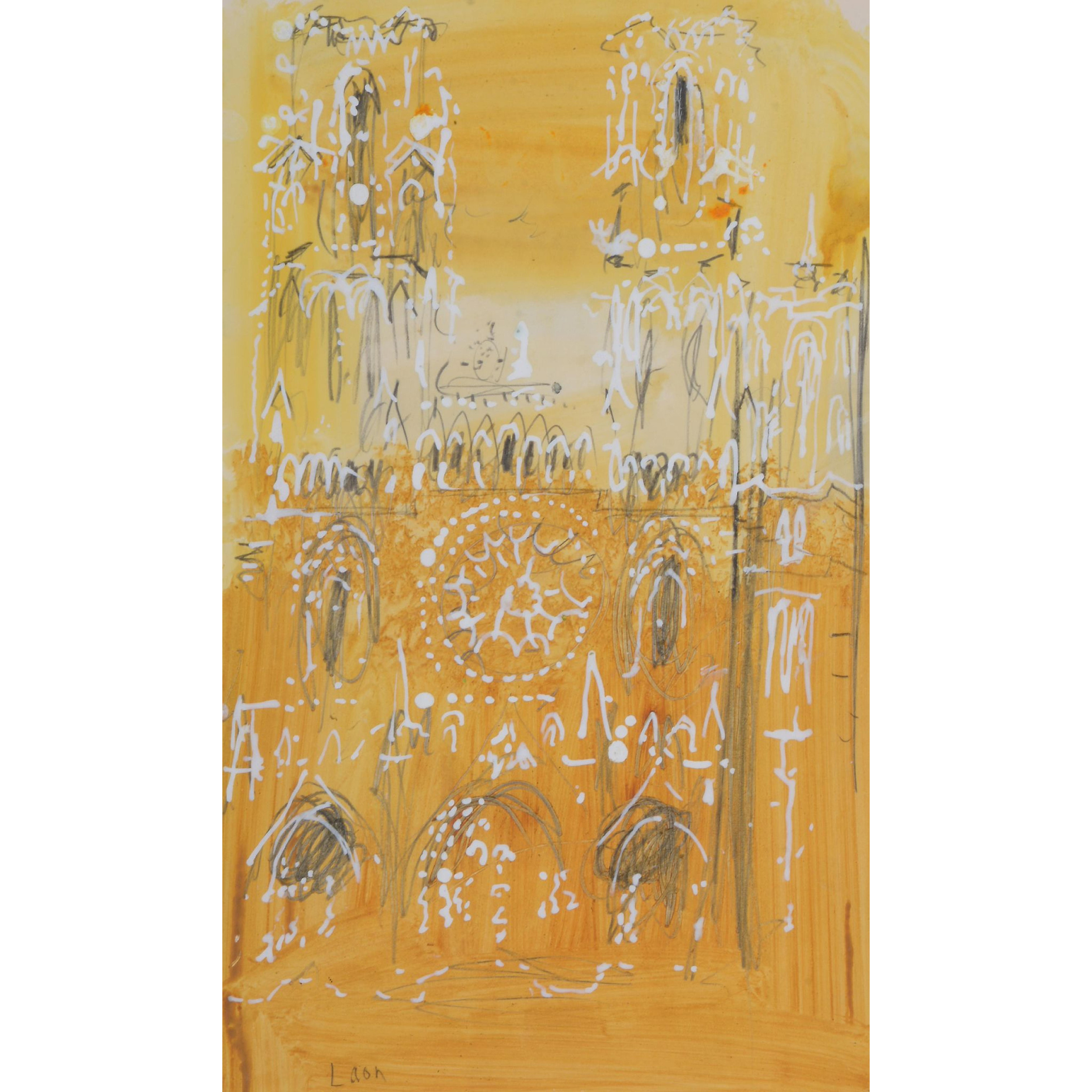 John Piper Laon Cathedral watercolour original for sale