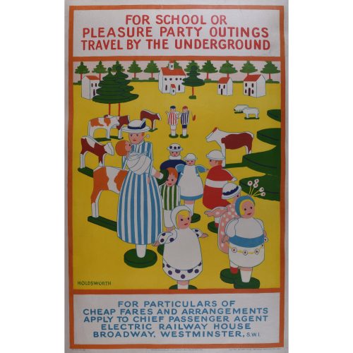 Violet M. Holdsworth, 1922 London Underground Poster For School or Pleasure Parties