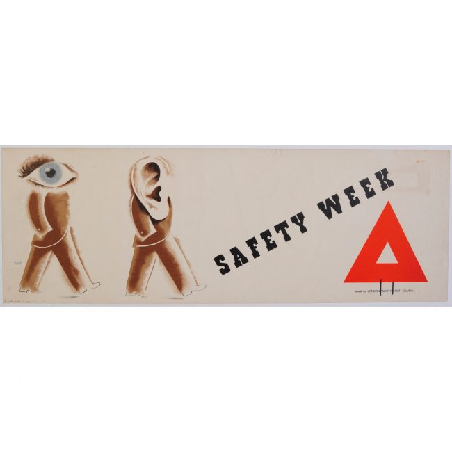 Zero Hans Schleger Safety Week original vintage poster