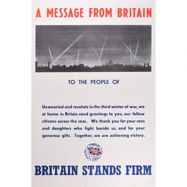 A Message from Britain 1942 original poster