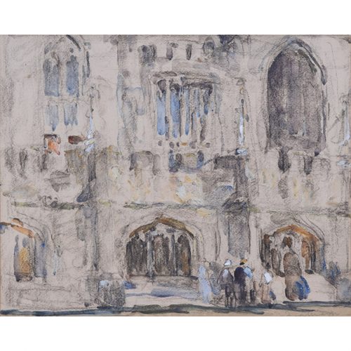 Fred Mayor Magdalen College, Oxford watercolour for sale