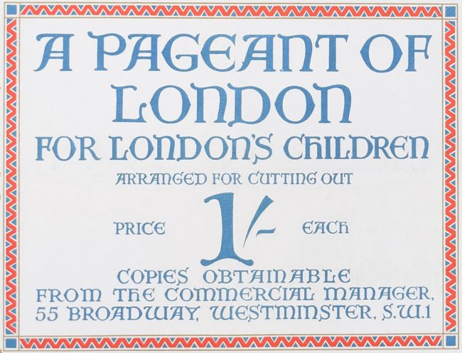 Elijah Albert Cox Pageant of London 1926 original London Transport Underground poster
