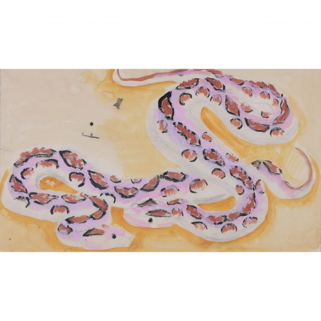 Clifford and Rosemary Ellis snakes watercolour gouache painting