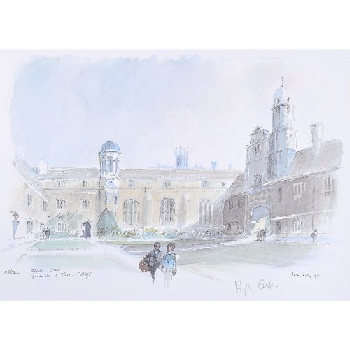 Hugh Casson print Gonville and Caius College Cambridge for sale