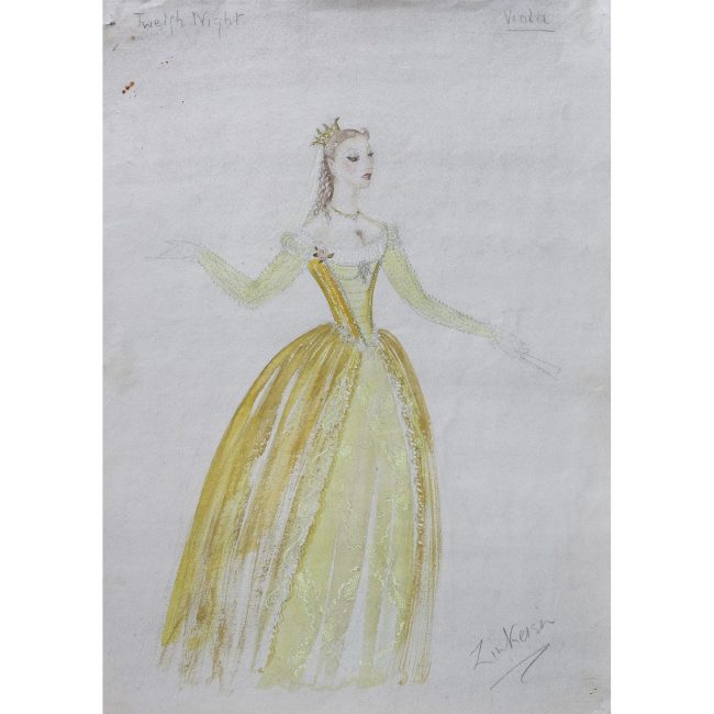 Doris Zinkeisen Original Costume Design for Viola for Twelfth Night for 1942 ballet tour for sale