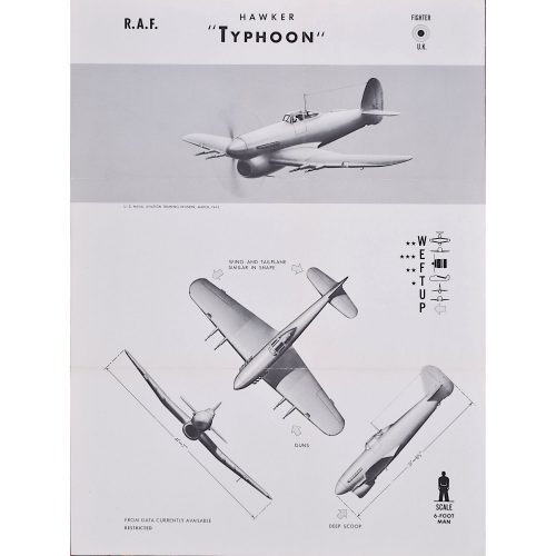 RAF Hawker Typhoon original WW2 aircraft recognition poster