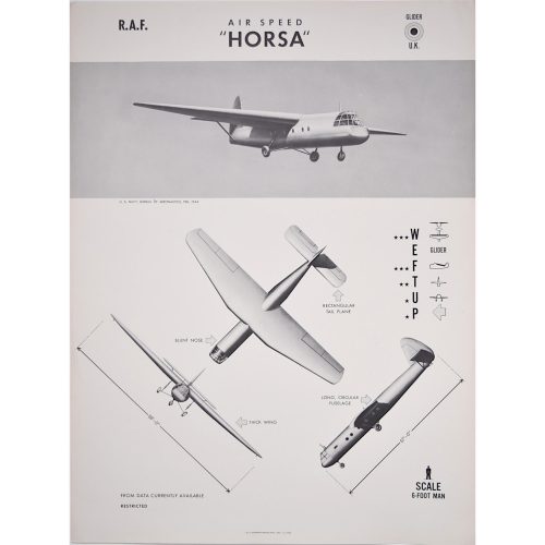 Airspeed Horsa Glider aeroplane Recogntion poster