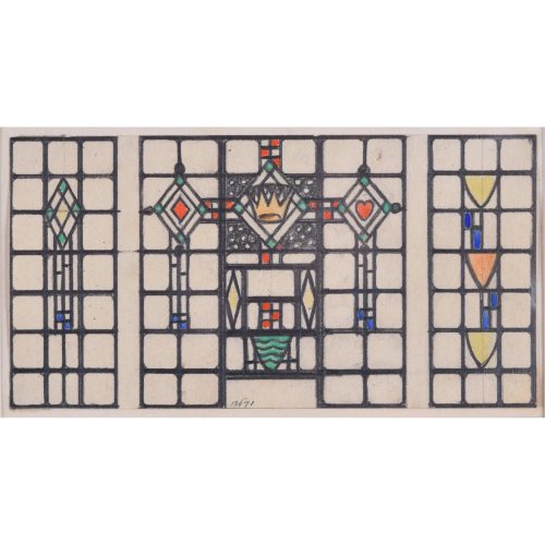 Florence Camm Stained Glass Window Design with Coronet