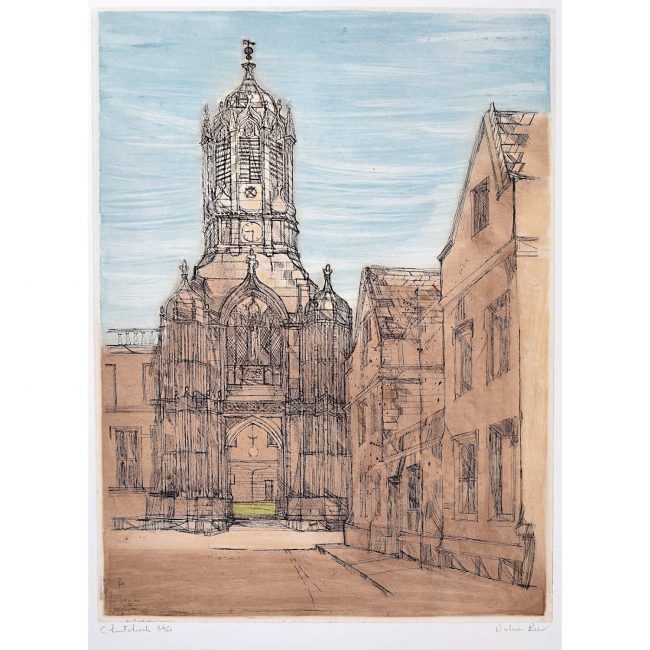 Richard Beer Christchurch Oxford College signed print 1965