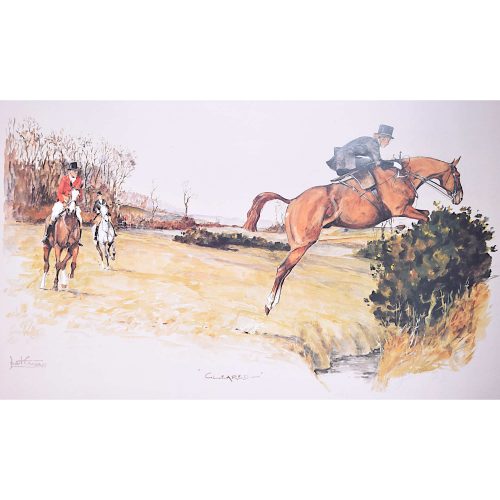 Daniel Crane Foxhunting Print 'Cleared' English Fox Hunting Hounds Horses