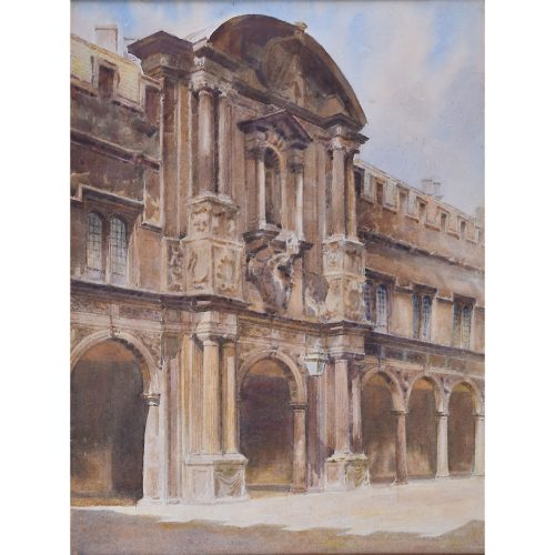 John Fulleylove attrib. St John's College Canterbury Quad Oxford watercolour