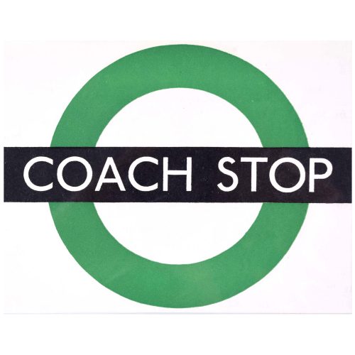 Hans Schleger 'Zero' London Transport Coach Stop c. 1970 Original Poster