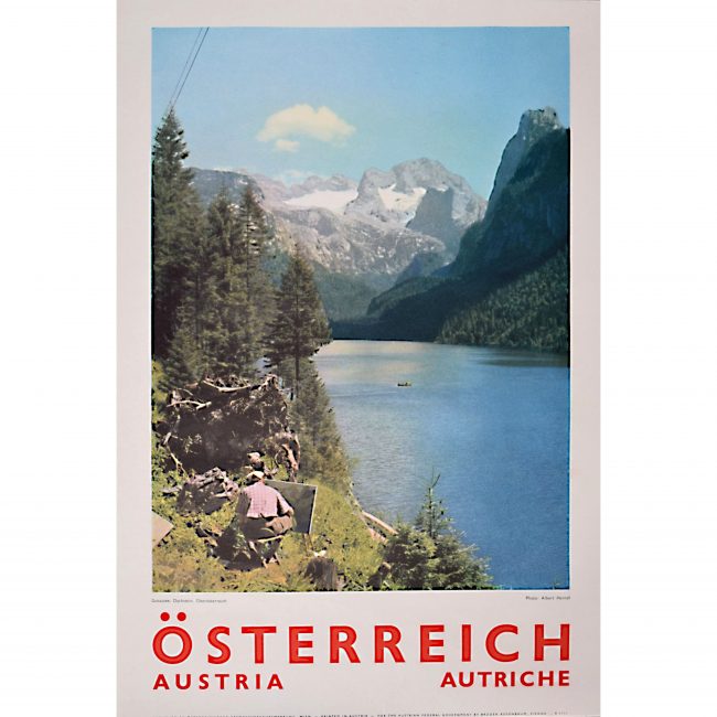Original Austria Photographic Travel Poster Gosaussee Dachstein