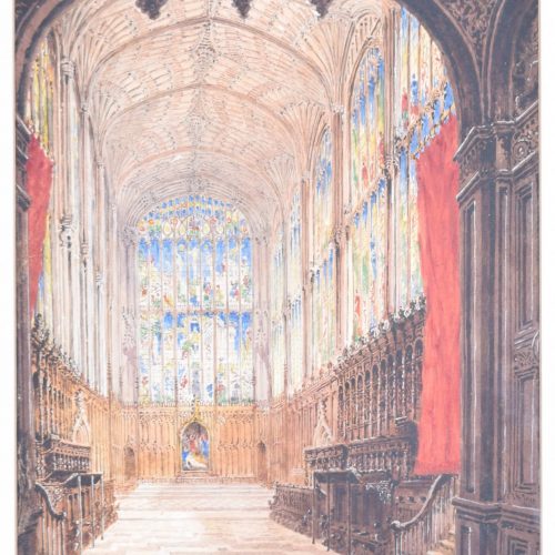 King's College Chapel Cambridge 1844 watercolour Joseph Murray Ince