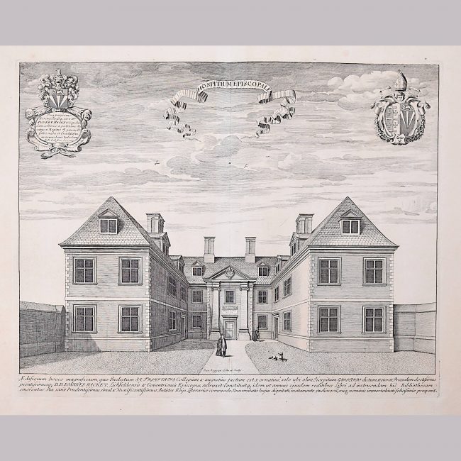 David Loggan Trinity College Cambridge Bishop's Hostel engraving 1690