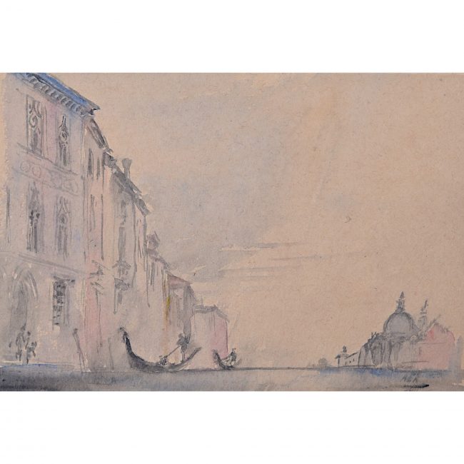 Prof Sir Albert Richardson PRA Architect Venice watercolour Grand Canal