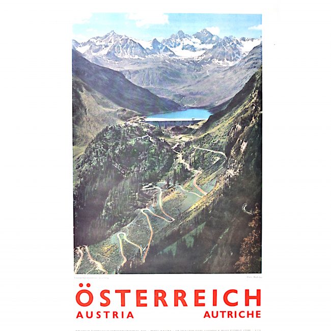 Original Austria Photographic Travel Poster Voralberg Alps Skiing Silvretta