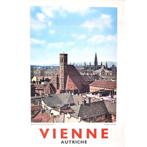 Original Vienna Austria Photographic Travel Poster Eglise des Freres Mineurs