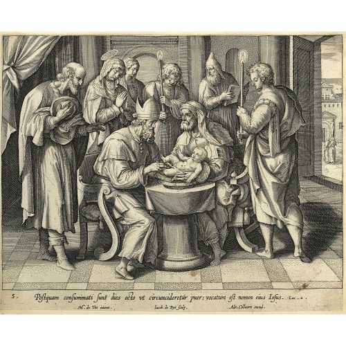 Adrian Collaert early engraving Martin de Vos The Circumcision of Christ