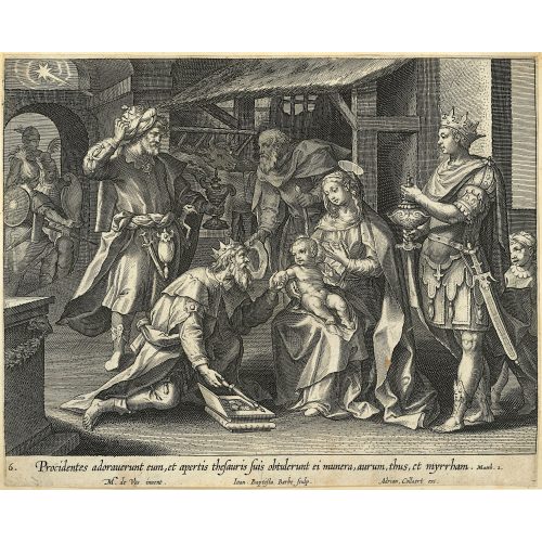 Adrian Collaert 17th Century engraving Martin de Vos The Visitation of the Magi