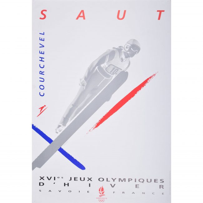 Courchevel 16th Winter Olympics poster Albertville France 1992: Saut - Ski Jump