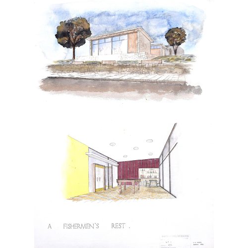Modernist Fisherman's Hut architectural drawing design