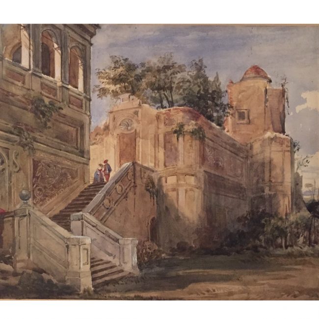 Joseph Nash Ruins of an Italian Villa Watercolour