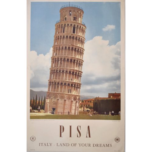 Leaning Tower of Pisa: Italy original vintage poster 1958 - Land of Your Dreams