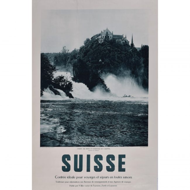 Suisse - Chutes du Rhin - Rheinfall - Waterfalls: 1925 Swiss original poster