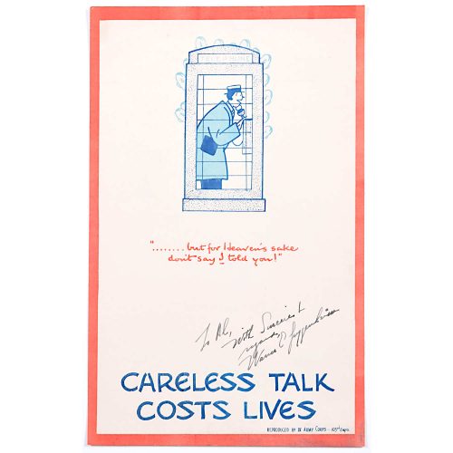 Careless Talk Costs Lives VII 'Fougasse' IV Army Corps Edition Poster