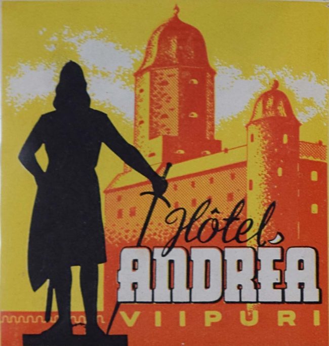 Hotel Andréa Viipuri Original Vintage Luggage Label