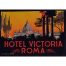 Hotel Victoria Roma Original Vintage Luggage Label