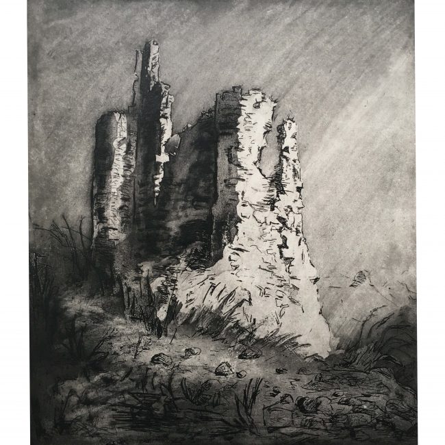 Louise Ibels: Castle Ruins - Etching and Aquatint