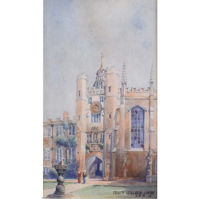 R.H.B Trinity College Cambridge 1915 Watercolour