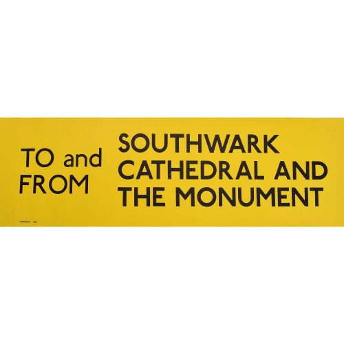 Southwark Cathedral and the Monument London England Routemaster Bus sign c. 1970
