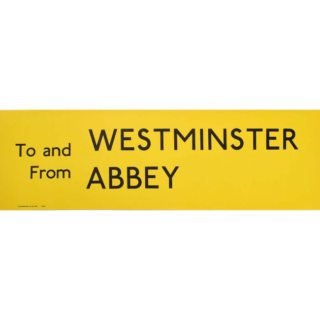 Westminster Abbey Routemaster Bus Slipboard Poster c1970